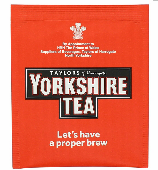 50  x YORKSHIRE Tea Bags SACHETS Individual ENVELOPED Tagged Bag 100% Classic