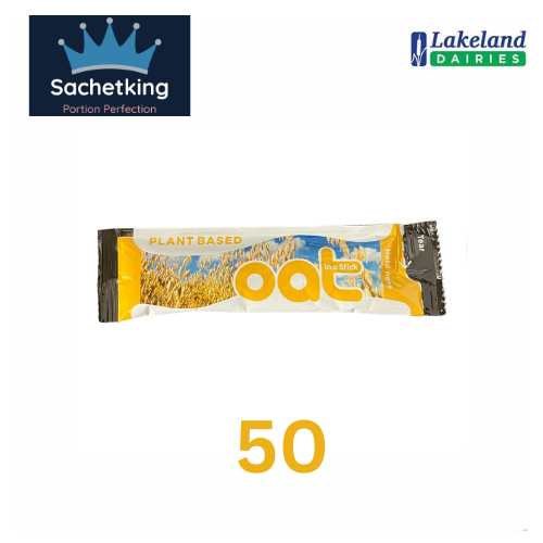 50 x Lakeland Oat Milk Sticks 10ml Long Life Plant Based Portions Sachets