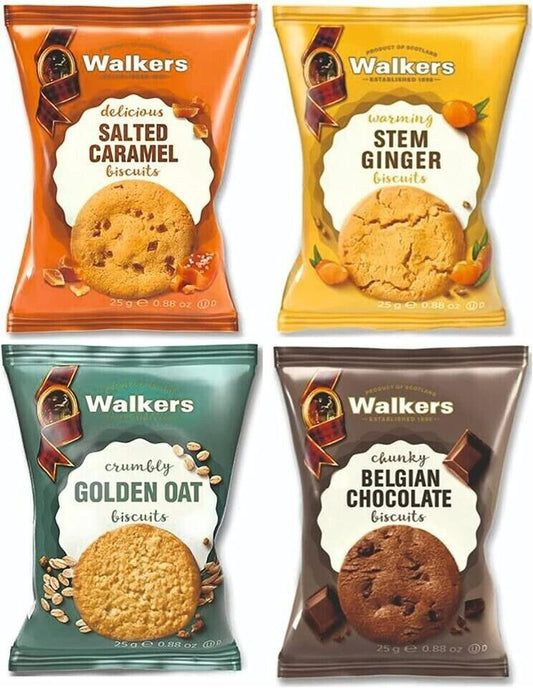 Walkers Shortbread Catering Assorted Biscuit Twin Packs-48 x 25g packs (12 each)