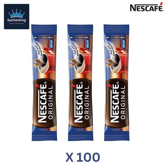 100 x Nescafé Original decaff Decaffeinated sachets Sticks Instant Coffee Single