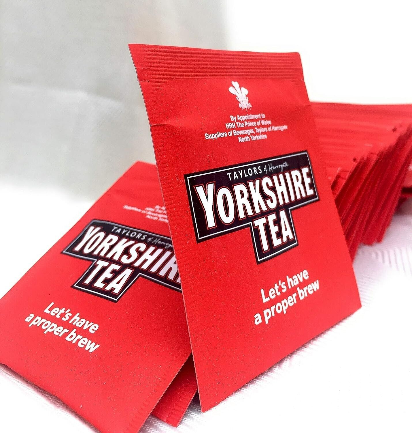 25  x YORKSHIRE Tea Bags SACHETS Individual ENVELOPED Tagged Bag 100% Classic