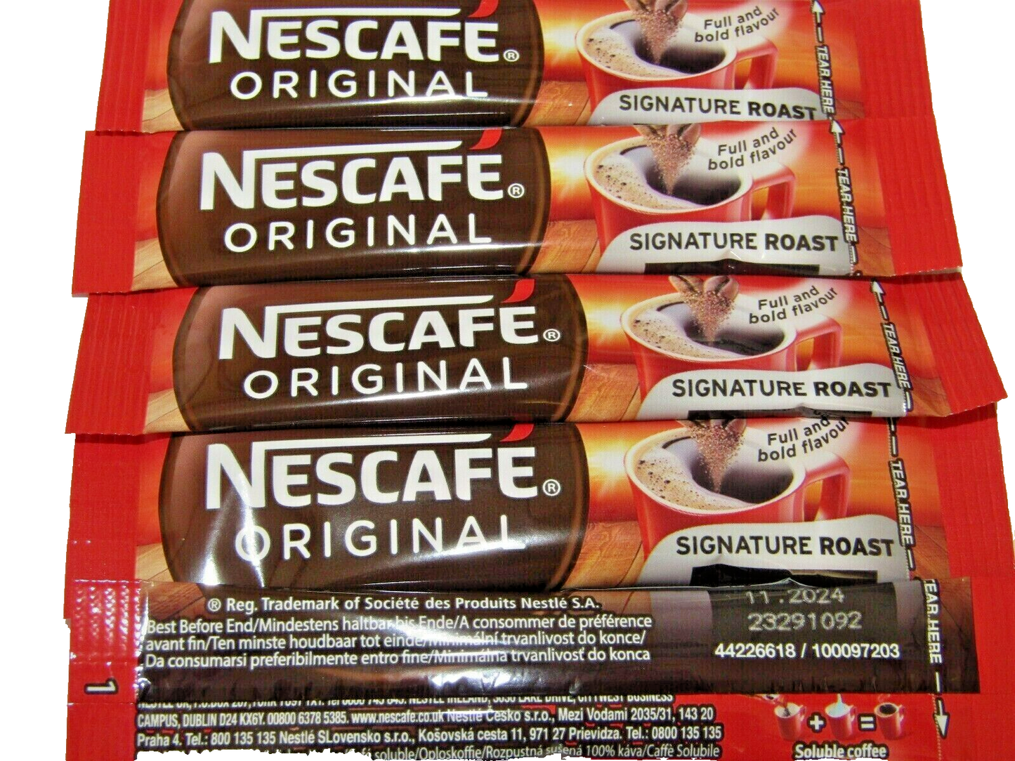 25 x Nescafe Original Instant 1 Cup Individual Coffee Sticks Sachets -Signature