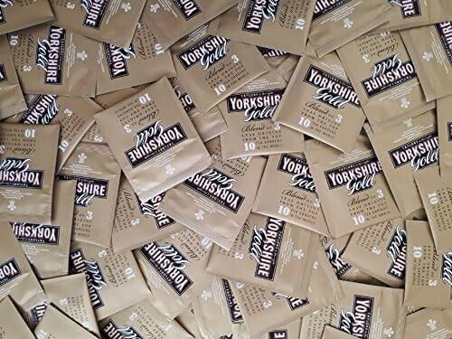 100 x Yorkshire Gold Tea Sachet - Individual Enveloped Tagged Tea Bag  Black Tea