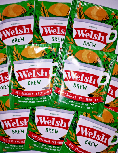 50 x Welsh Brew Tea Sachets - Individual Enveloped Tagged Tea Bags