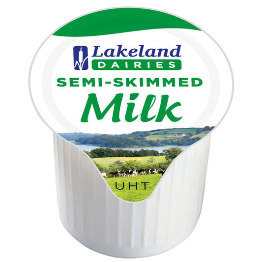 120 x Lakeland UHT Semi Skimmed  Milk Portion Pots Jiggers