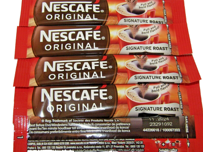 100 x Nescafe Original Instant 1 Cup Individual Coffee Sticks Sachets -Signature